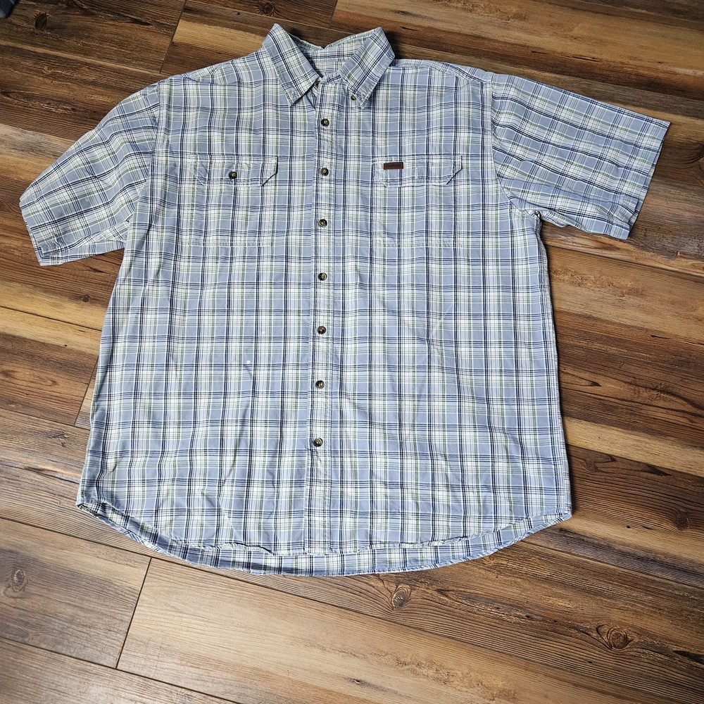 Carhartt Blue and Gray Plaid Casual Shirt